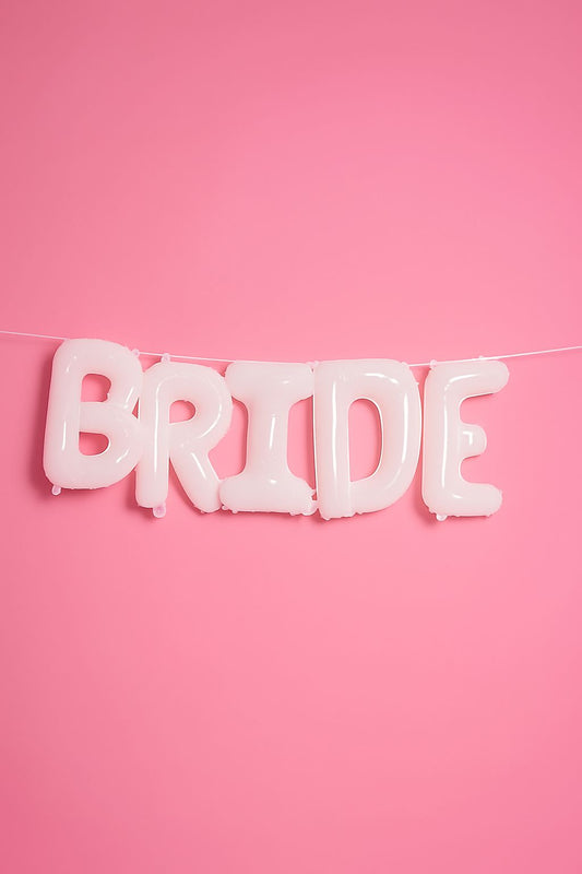 White 'BRIDE' Foil Balloon