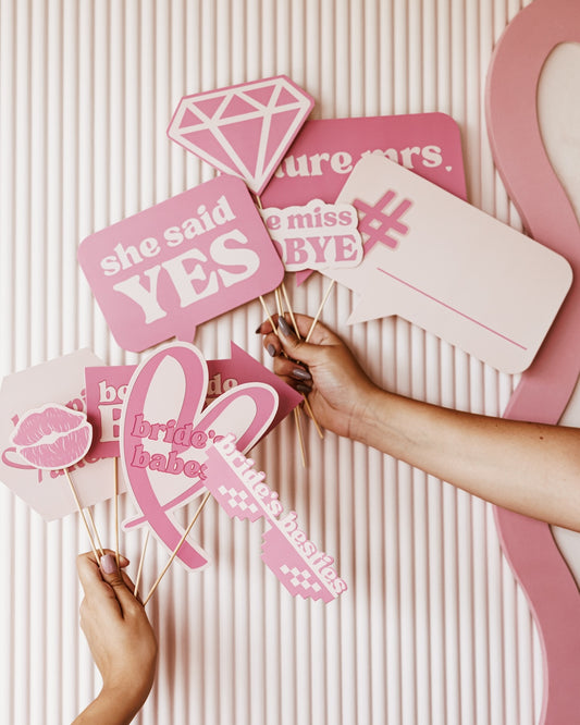 Pink Bachelorette Photobooth Props