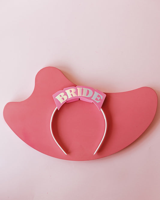 Pink & Iridiscent ‘Bride’ Headband