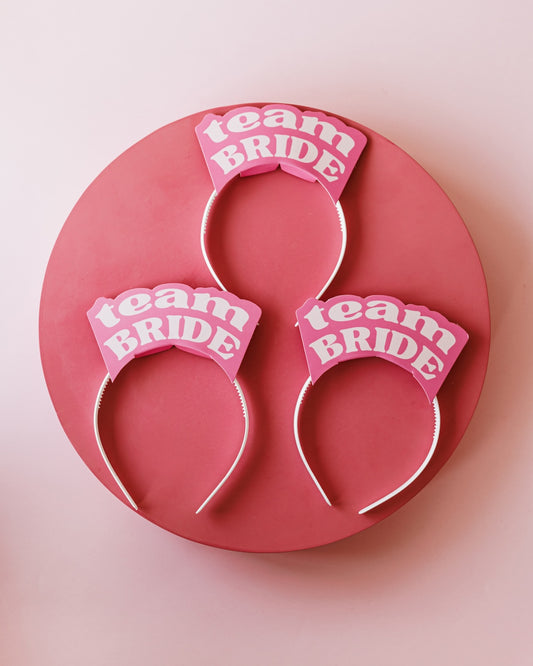 Pink ‘Team Bride’ Bridesmaid Headbands