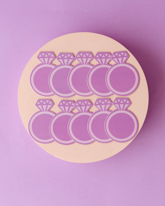 Purple Diamond Ring Coasters