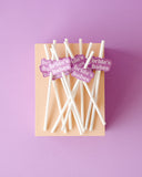 Purple 'Bride's Babes' Straw Labels & Straws