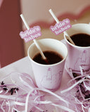 Purple 'Bride's Babes' Straw Labels & Straws