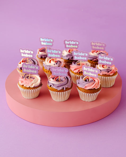 Purple ‘Brides Babes’ Cupcake Toppers