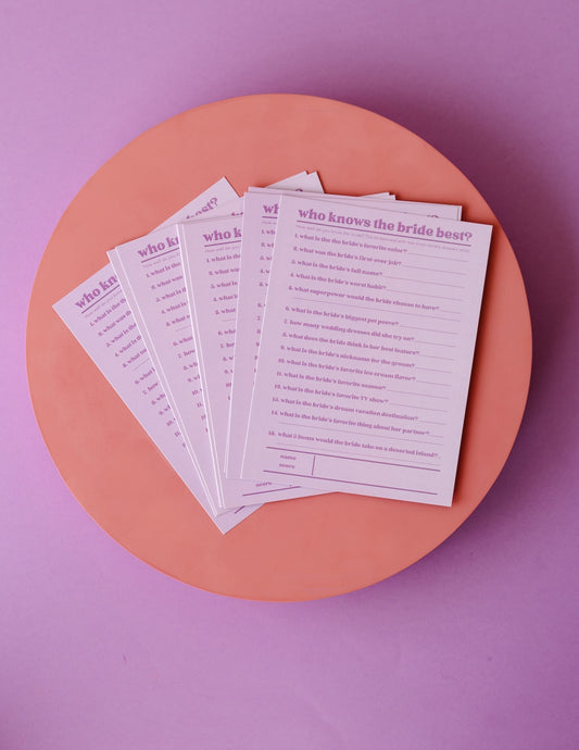 Who Knows the Bride Best?