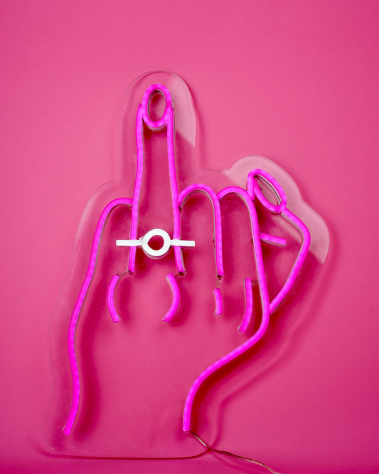 Purple Ring Finger Neon Sign