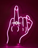 Purple Ring Finger Neon Sign