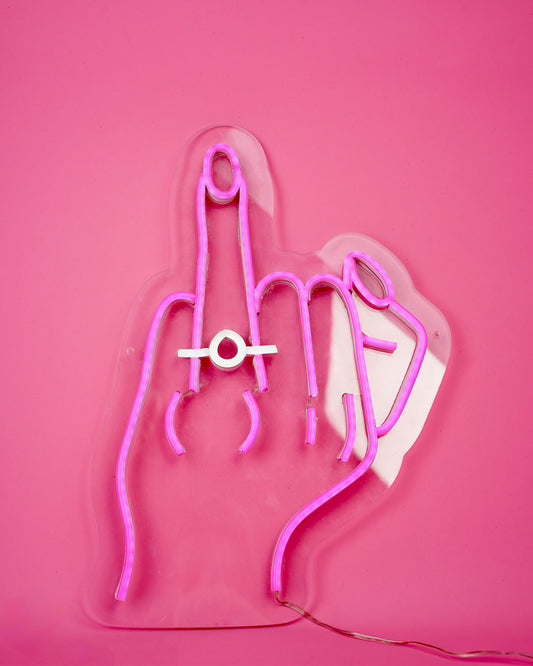 Pink Ring Finger Neon Sign