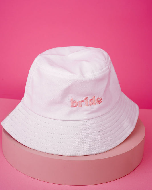 'Bride' Bucket Hat - Pink Embroidery