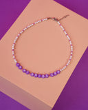 'In My Bride Era' Purple and Pearls Necklace