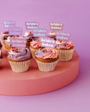 Purple ‘Team Bride’ Cupcake Toppers
